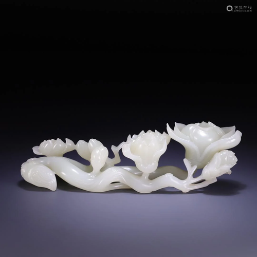 A Hetian Jade 'Flower' Decoration