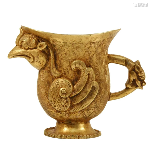 A Gilt-Bronze 'Phoenix' Cup