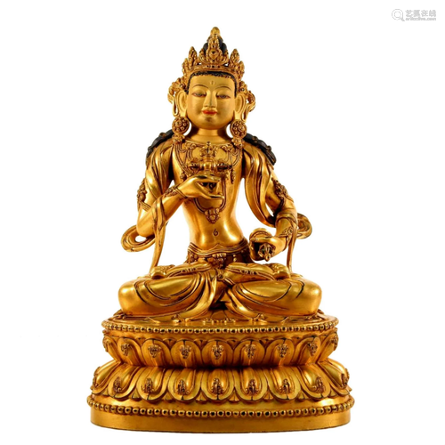 Gilt Bronze Bodhisattva Statue