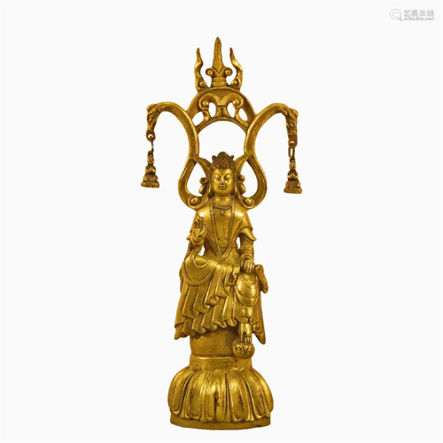 A Gilt-Bronze Figure Of Bodhisattva