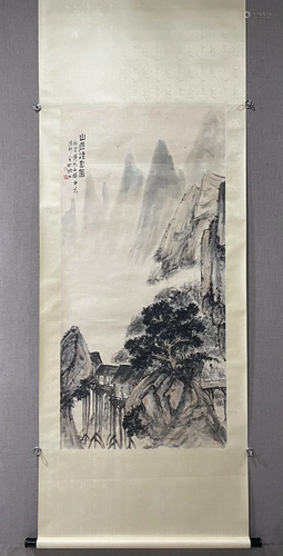 A Chinese Ink Painting Hanging Scroll By Fu Baoshi