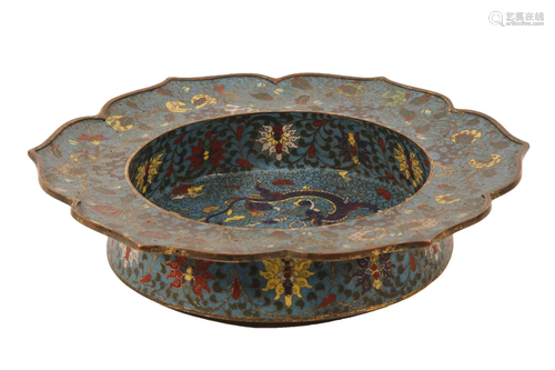 A Cloisonne 'Flower& Dragon' Basin