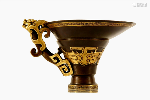 A Gilt-Bronze Cup