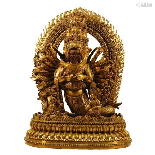 A Gilt-Bronze Figure Of Vajrapani