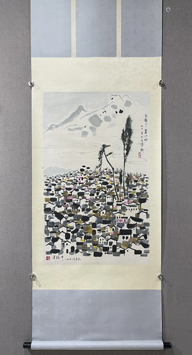 A Chinese Ink Painting Hanging Scroll By Wu Guanzhong