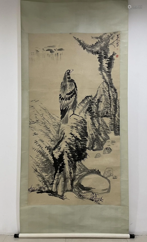 A Chinese Ink Painting Hanging Scroll By Ba Da Shan Ren