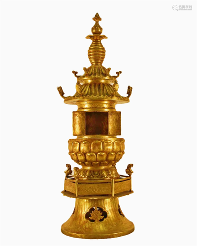 A Gilt-Bronze Buddhist Shrine