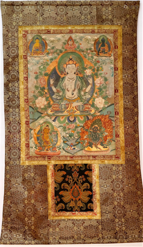 An Imperial Tibetan Four-Arms Guanyin Thangka