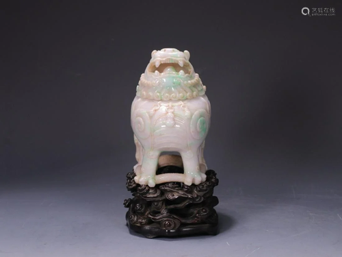 A Jadeite 'Lion' Censer