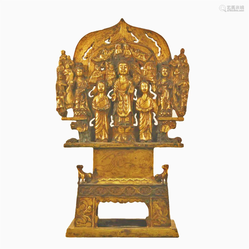 A Gilt-Bronze Figure Of Buddha Shakyamuni