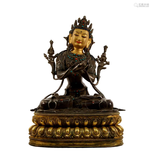 A Gilt Silver Figure Of Tara