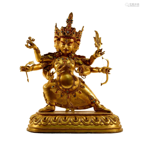 A Gilt Bronze Buddhistic Figure