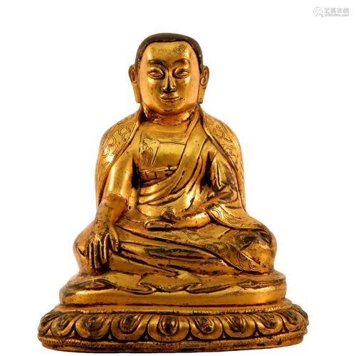 A Gilt Bronze Buddhist Figure