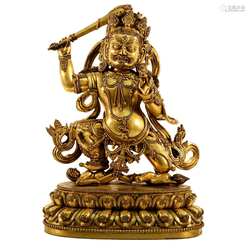 A Gilt Bronze Figure Of Deity