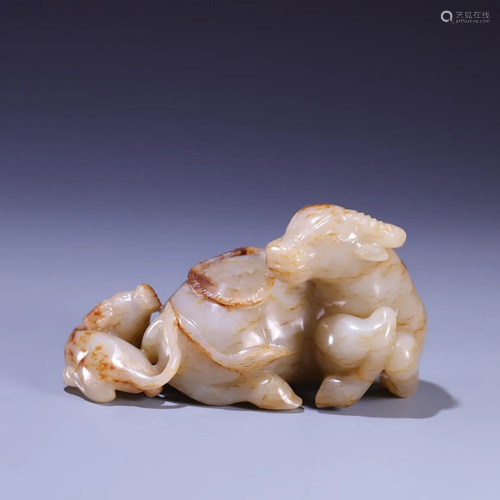 A Hetian Jade Buffalo Group