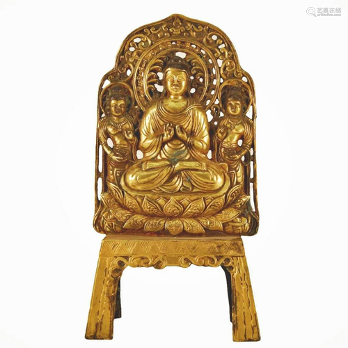 A Gilt-Bronze Figure Of Buddha Shakyamuni