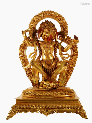 A Gilt-Bronze Figure Of Vajrapani