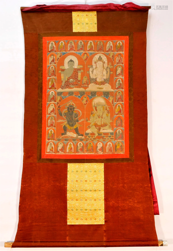 An Elaborate Tibetan Buddha Thangka