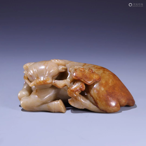 A Hetian Jade Recumbent Buffalo