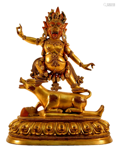 A Gilt Bronze Statue