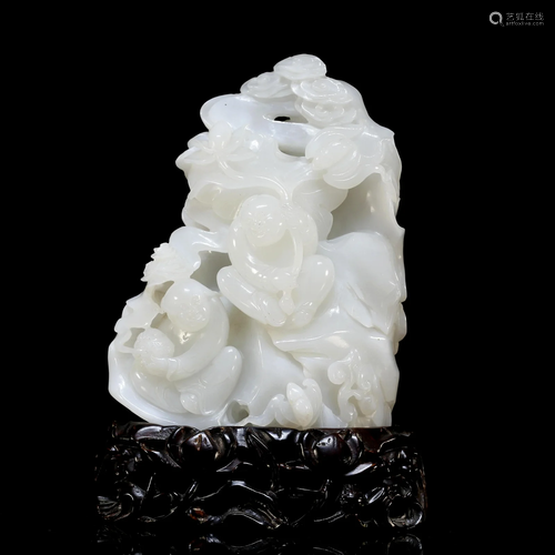 Superb Story figure White Jade Carving