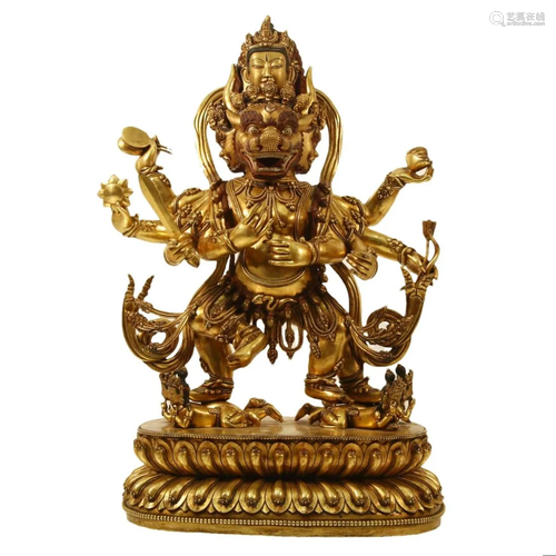 A Gilt-Bronze Figure Of Yamantaka Vajrabhairava