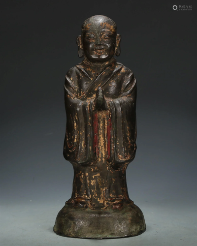 An Exquisite Gilt-Bronze Figure Of Arhat