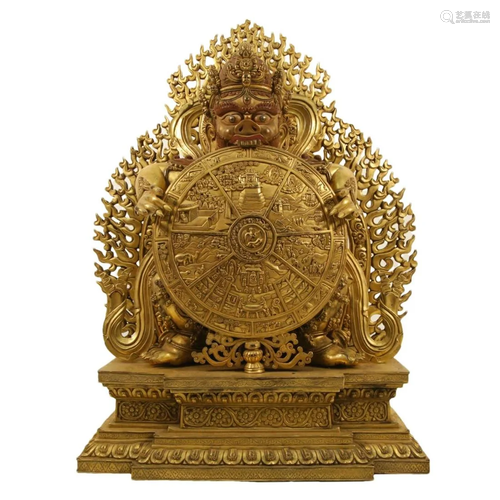 A Gilt-Bronze Figure Of Tibetan Buddha