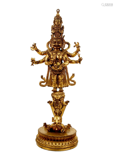 Gilt Bronze Figure of Vajra