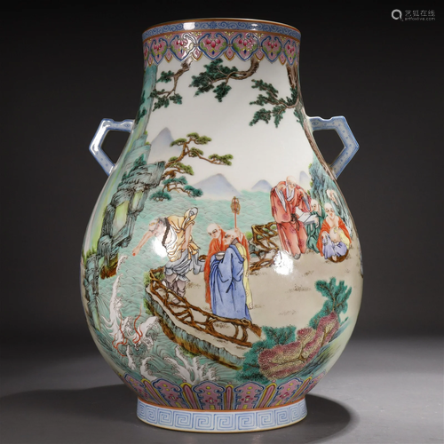 An Enameled Gilded 'Eighteen Arhats' Zun