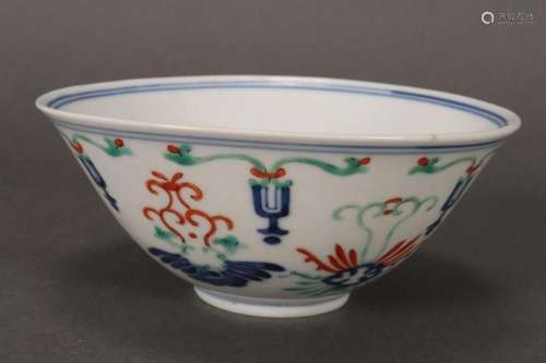 Chinese Qing Dynasty Doucai Enamel Bowl,