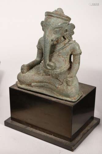 Early Khmer Bronze Ganesha, 11/12th Century,