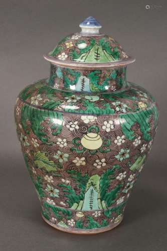 Chinese Late Ming Dynasty Porcelain Jar and Cover,