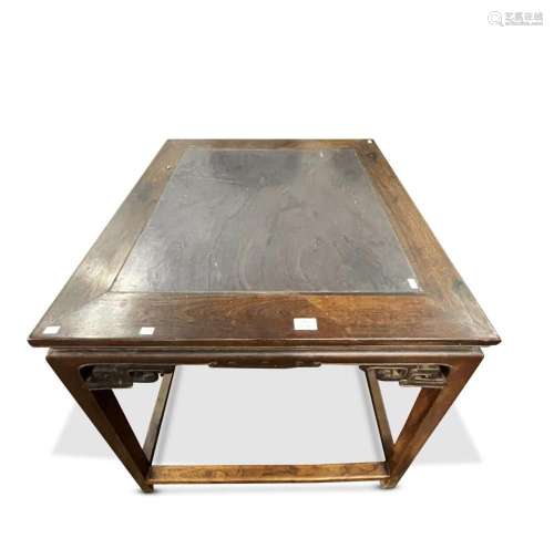 Chinese Square Marble Inset Top Table,