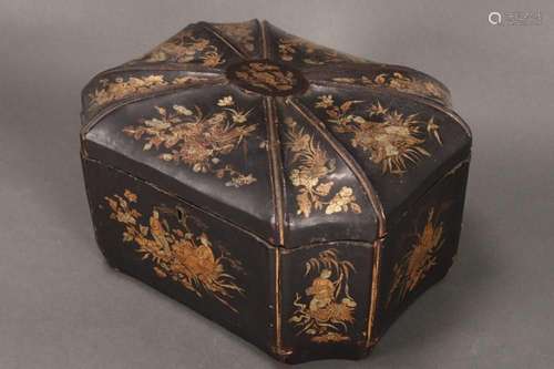 Chinese Export Ware Lacquer Tea Caddy,