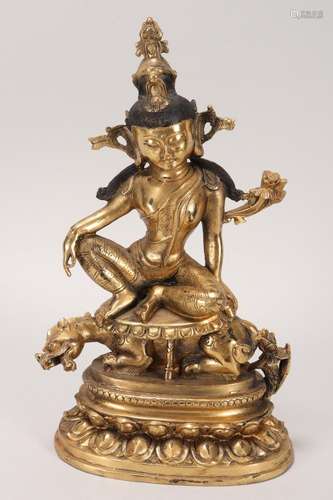 Sino-Tibetan Gilt Bronze Tara,