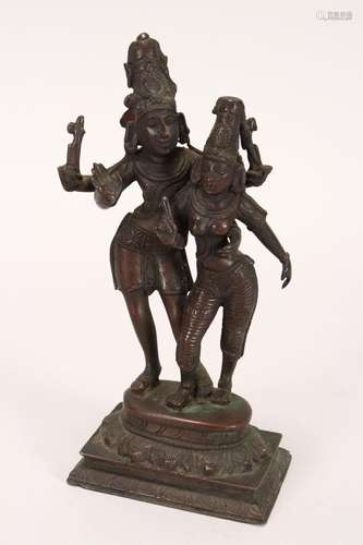 19th Century Indian Bronze Figure Group,