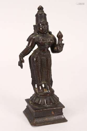 19th Century Indian Bronze Figure of Bhudevi,