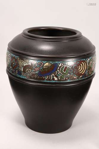 Chinese Bronze Cloisonne Vase,