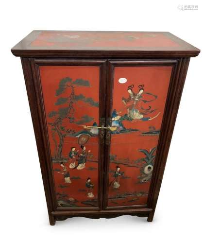 Chinese Hardwood Lacquered Cabinet,