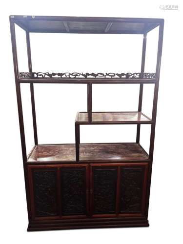 Chinese Hardwood Display Cabinet,