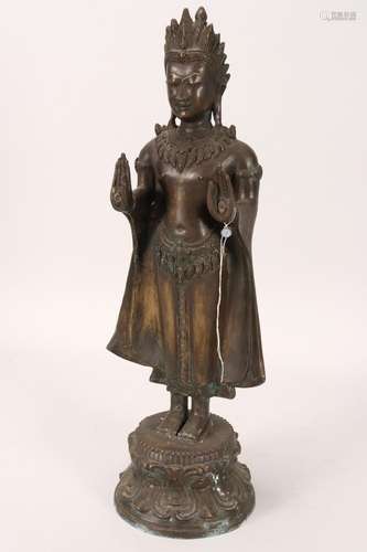 Thai Bronze Standing Buddha,