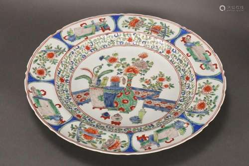 Chinese Famille Vert Porcelain Charger,