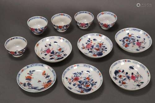 Set of Five Chinese Qing Dynasty Wine Cups and Six