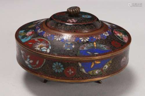 Japanese Meiji Period Cloisonne Jar and Cover,