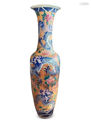 Grand Pair of Chinese Porcelain Floor Vases,