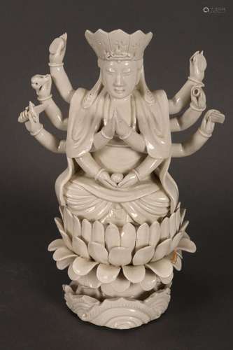 Chinese Blanc de Chine Multi Hand Buddha,