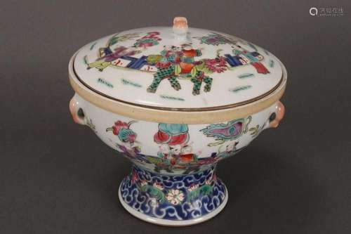 Chinese Polychrome Pedestal Bowl and Cover,