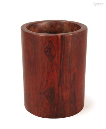 Good Chinese Hardwood Brush Pot,