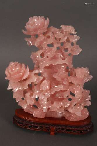 Chinese Rose Quartz Vase and Cover,